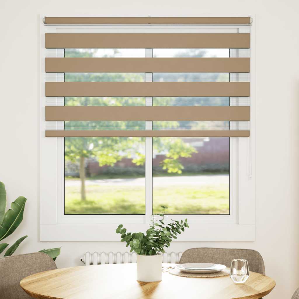 Tenda zebrata VidaXL 120x100 cm larghezza tessuto 115,9 cm poliestere marrone sabbia