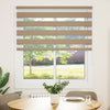 Tenda zebrata VidaXL 125x100 cm larghezza tessuto 120,9 cm poliestere marrone sabbia