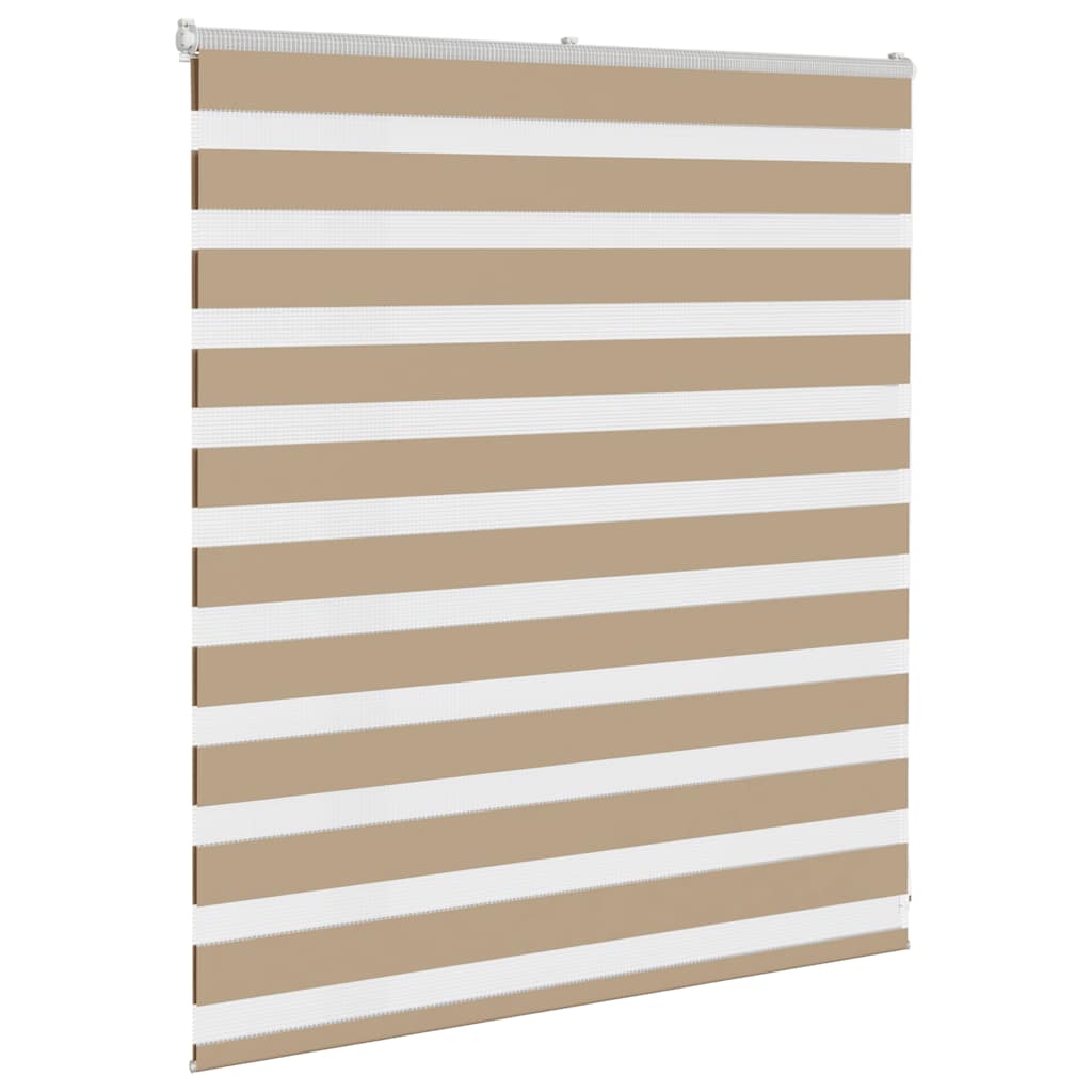 Tenda zebrata VidaXL 125x100 cm larghezza tessuto 120,9 cm poliestere marrone sabbia