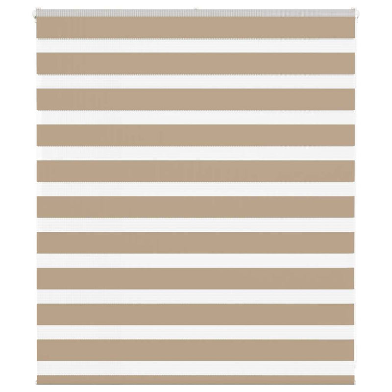 Vidaxl zebra blind 130x100 cm stofbreedte 125,9 cm polyester zandbruin