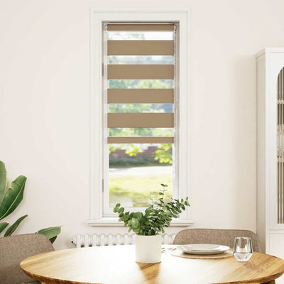 Vidaxl cebra ciego 50x150 cm ancho de polvo 55.9 cm de poliéster arena marrón