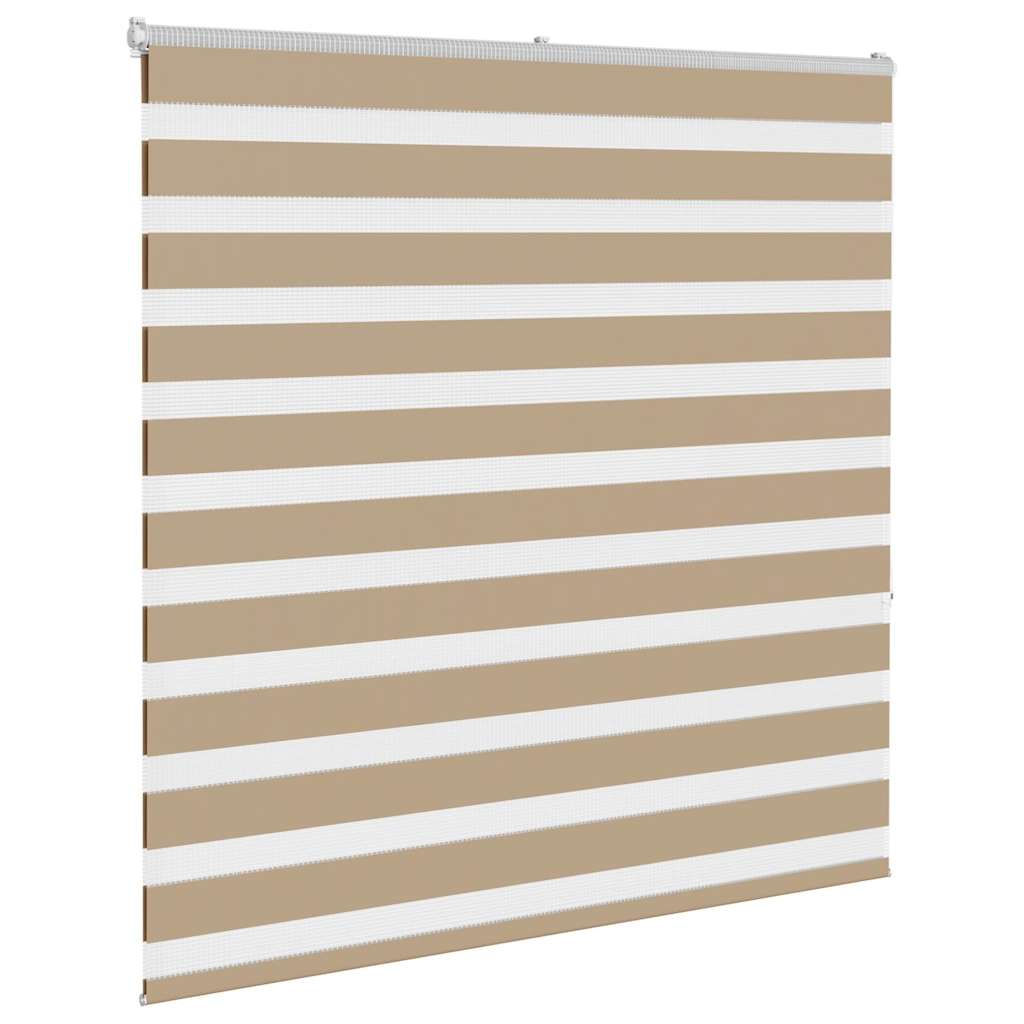 Tenda VidaXL zebrata 140x150 cm larghezza tessuto 135,9 cm poliestere marrone sabbia