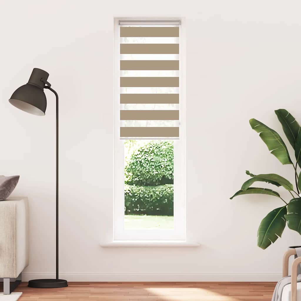 Vidaxl zebra cieco 55x200 cm Larghezza polvere 50,9 cm Polyester Sand Brown