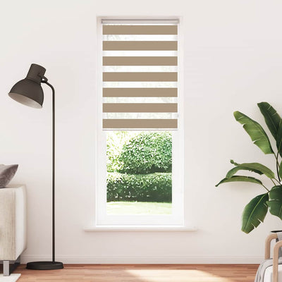 Tenda zebrata VidaXL 80x200 cm larghezza tessuto 75,9 cm poliestere marrone sabbia