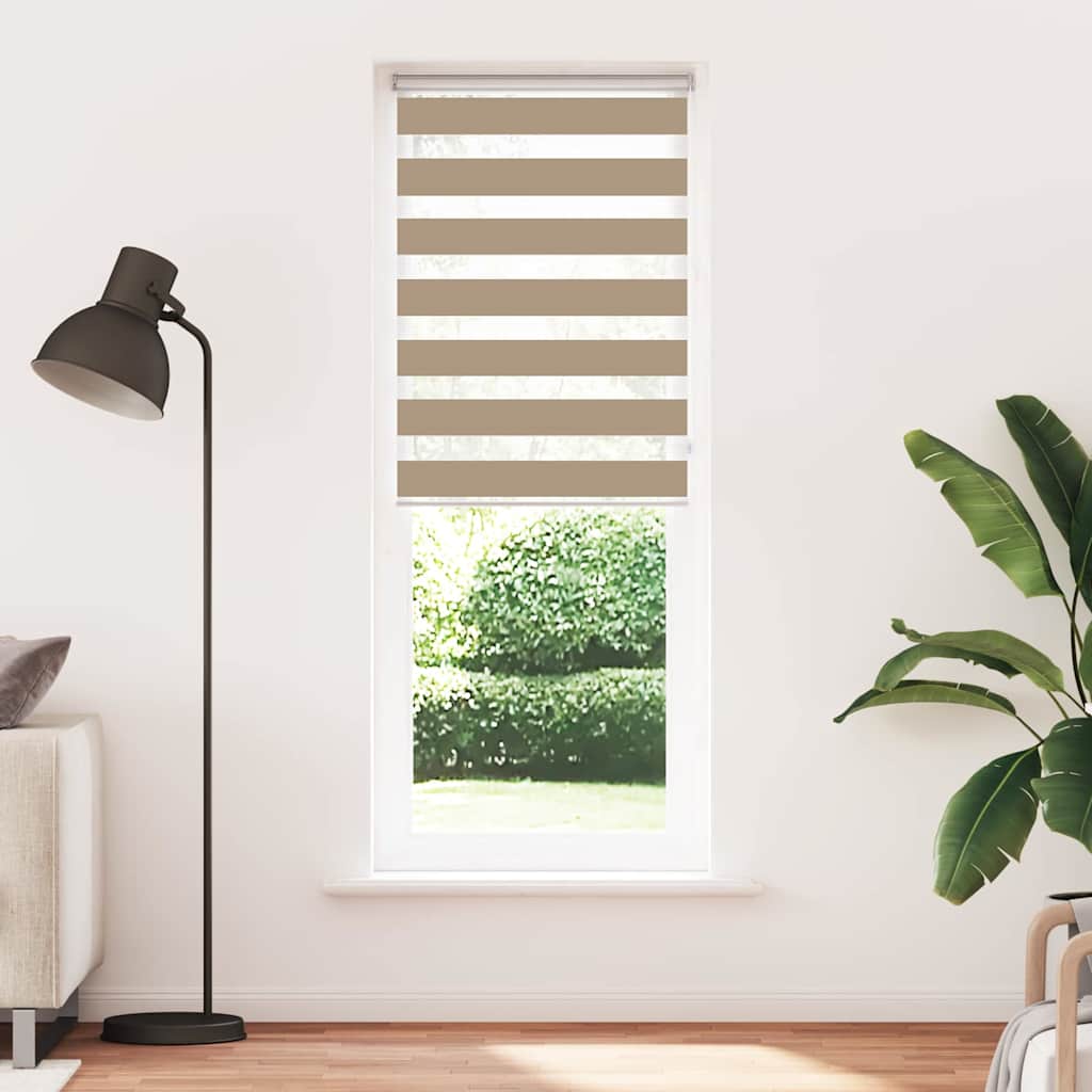 Vidaxl zebra blind 85x200 cm stofbreedte 80,9 cm polyester zandbruin