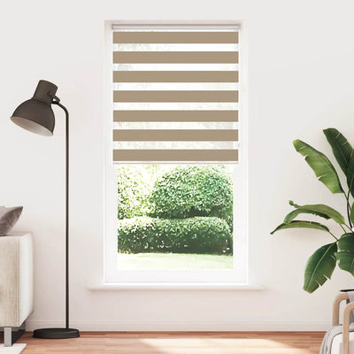 Tenda zebrata VidaXL 115x200 cm larghezza tessuto 110,9 cm poliestere marrone sabbia