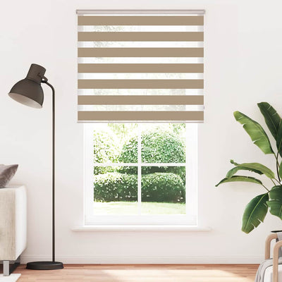 Tenda zebrata VidaXL 120x200 cm larghezza tessuto 115,9 cm poliestere marrone sabbia