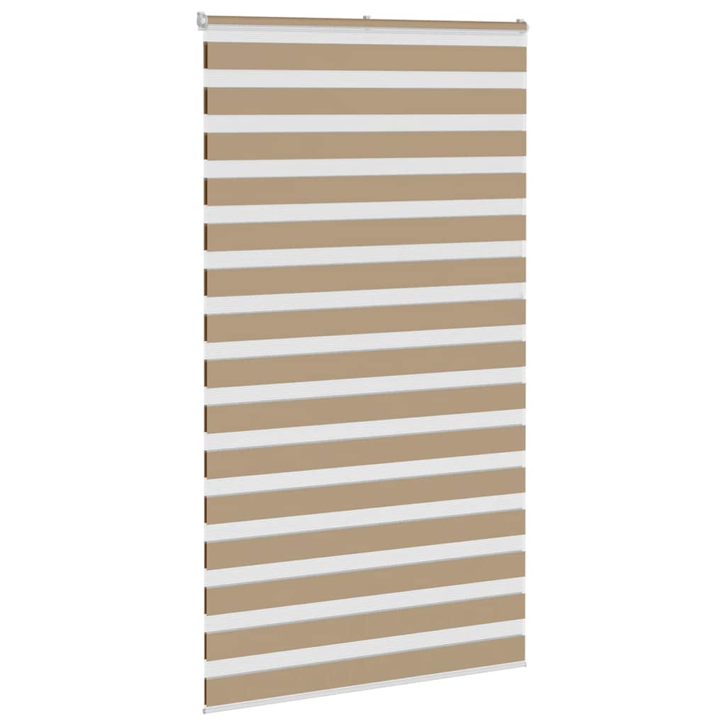 Tenda zebrata VidaXL 130x200 cm larghezza tessuto 125,9 cm poliestere marrone sabbia