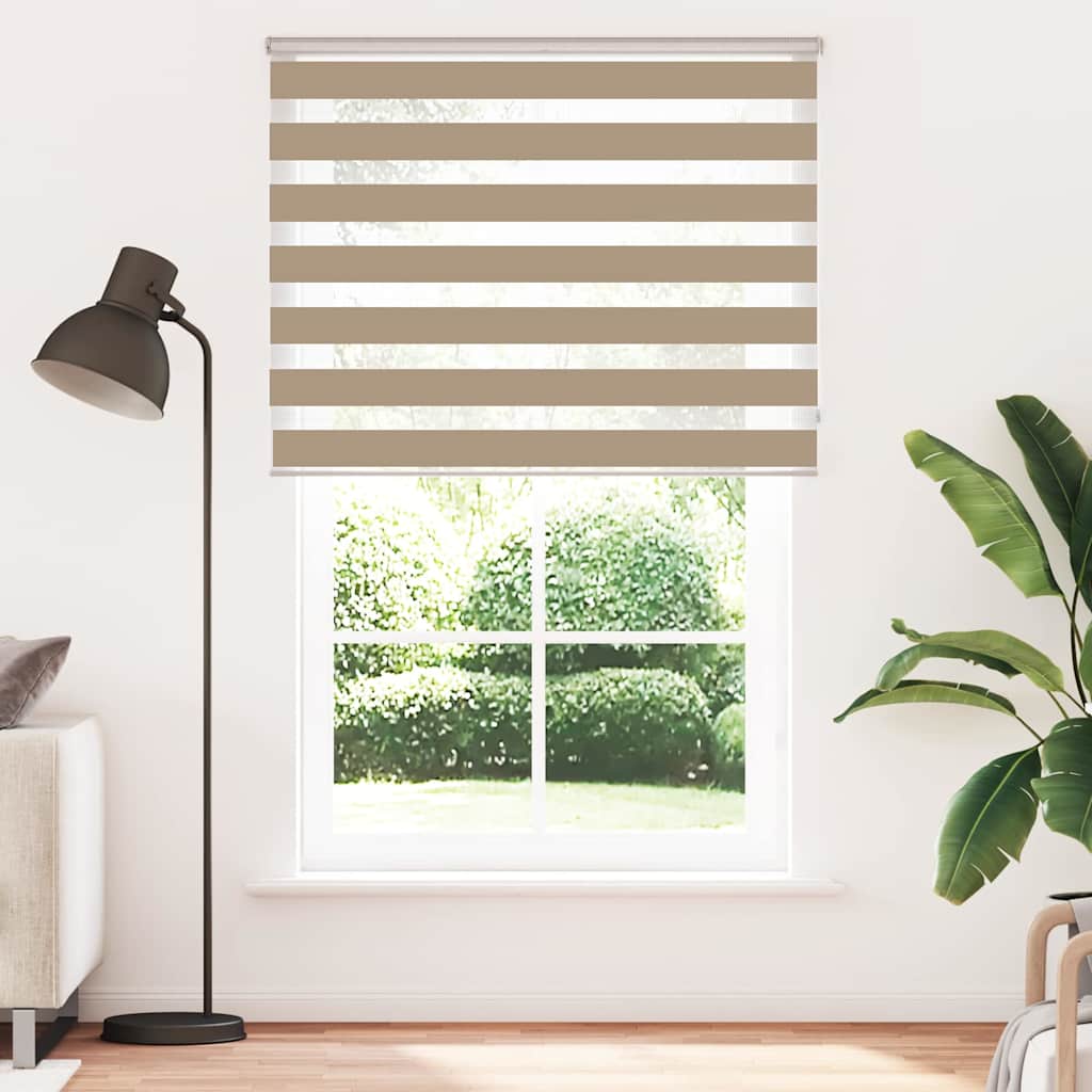 Tenda zebrata VidaXL 150x200 cm larghezza tessuto 145,9 cm poliestere marrone sabbia