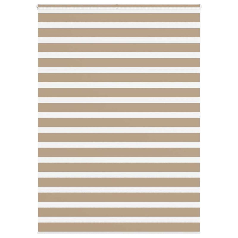 VidaXL estor cebra 155x200 cm tela ancho 150,9 cm poliéster marrón arena