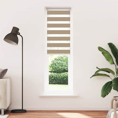 Vidaxl zebra cieco 65x230 cm Larghezza polvere 60,9 cm Polyester Sand Brown