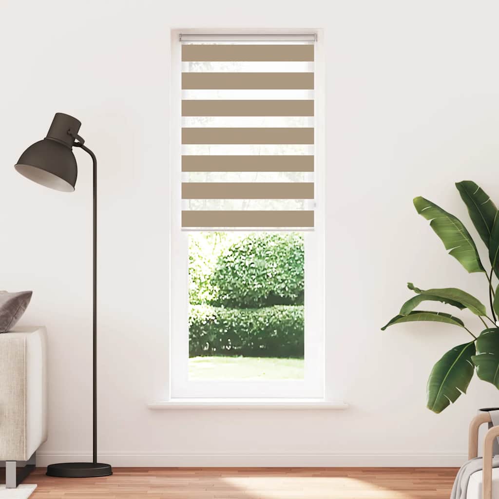 Tenda zebrata VidaXL 75x230 cm larghezza tessuto 70,9 cm poliestere marrone sabbia