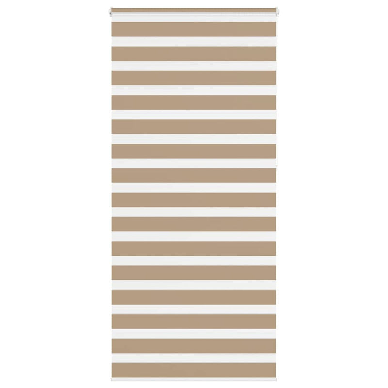 VidaXL estor cebra 100x230 cm tela ancho 95,9 cm poliéster marrón arena