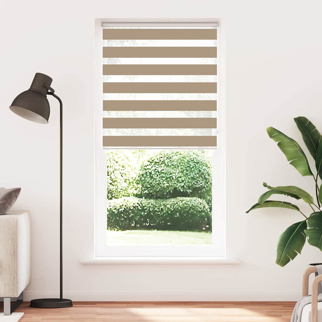 Vidaxl zebra cieco 105x230 cm Larghezza polvere di polvere 100,9 cm in poliestere marrone