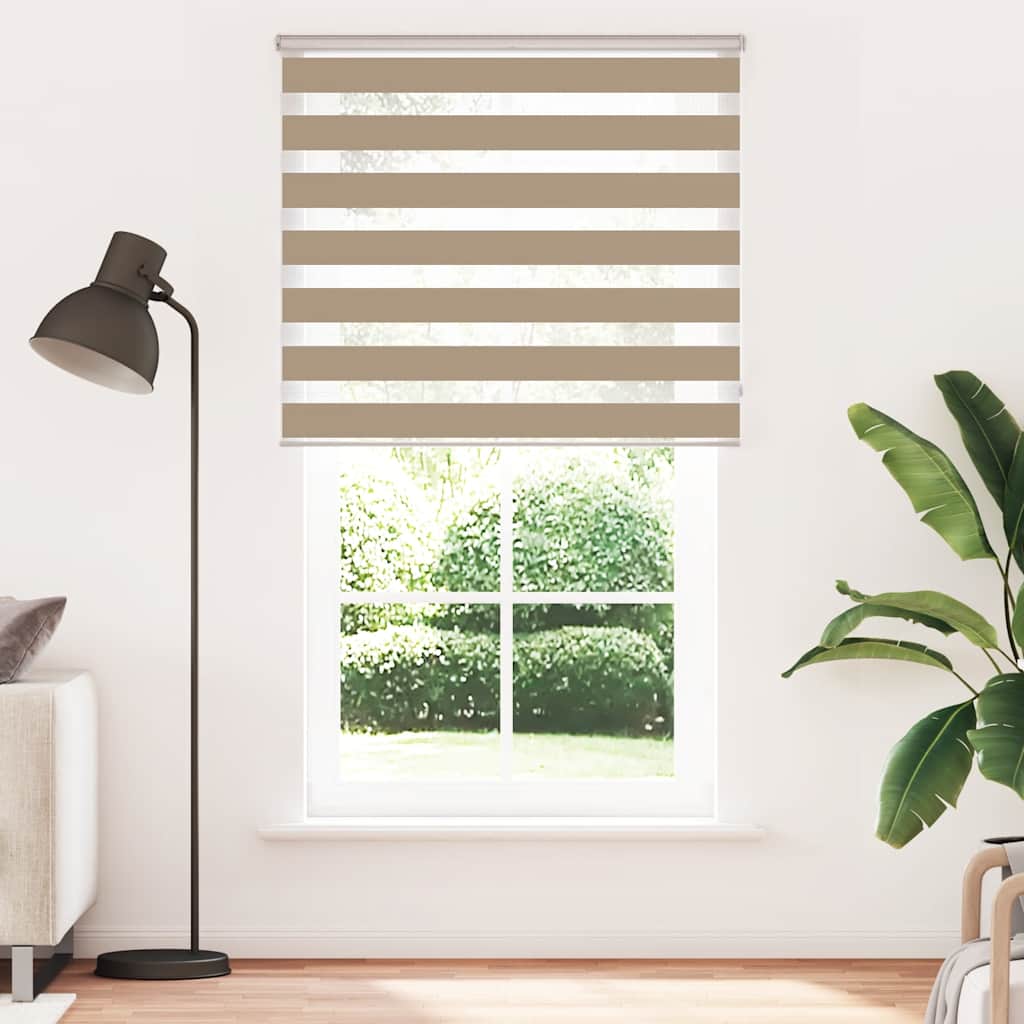 Vidaxl zebra blind 120x230 cm stofbreedte 115,9 cm polyester zandbruin