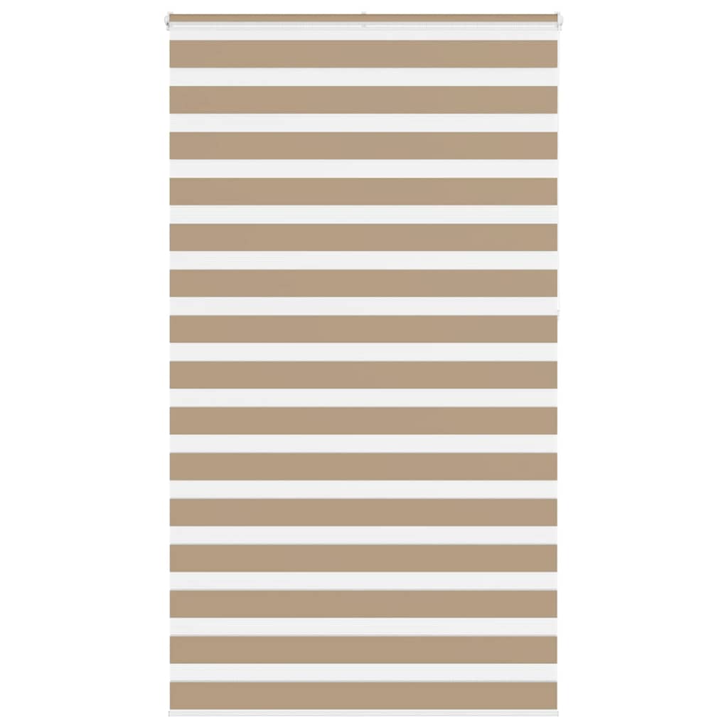 VidaXL estor cebra 125x230 cm tela ancho 120,9 cm poliéster marrón arena