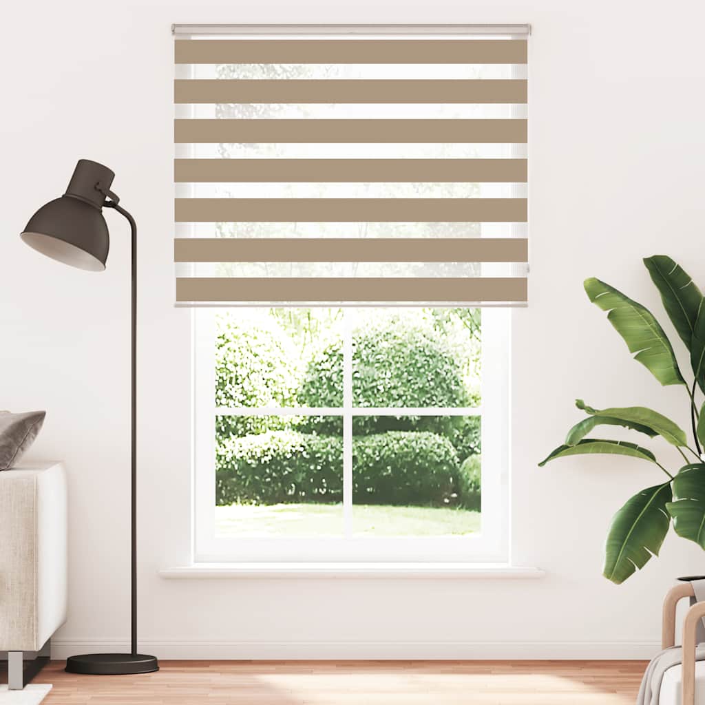 Tenda zebrata VidaXL 150x230 cm larghezza tessuto 145,9 cm poliestere marrone sabbia