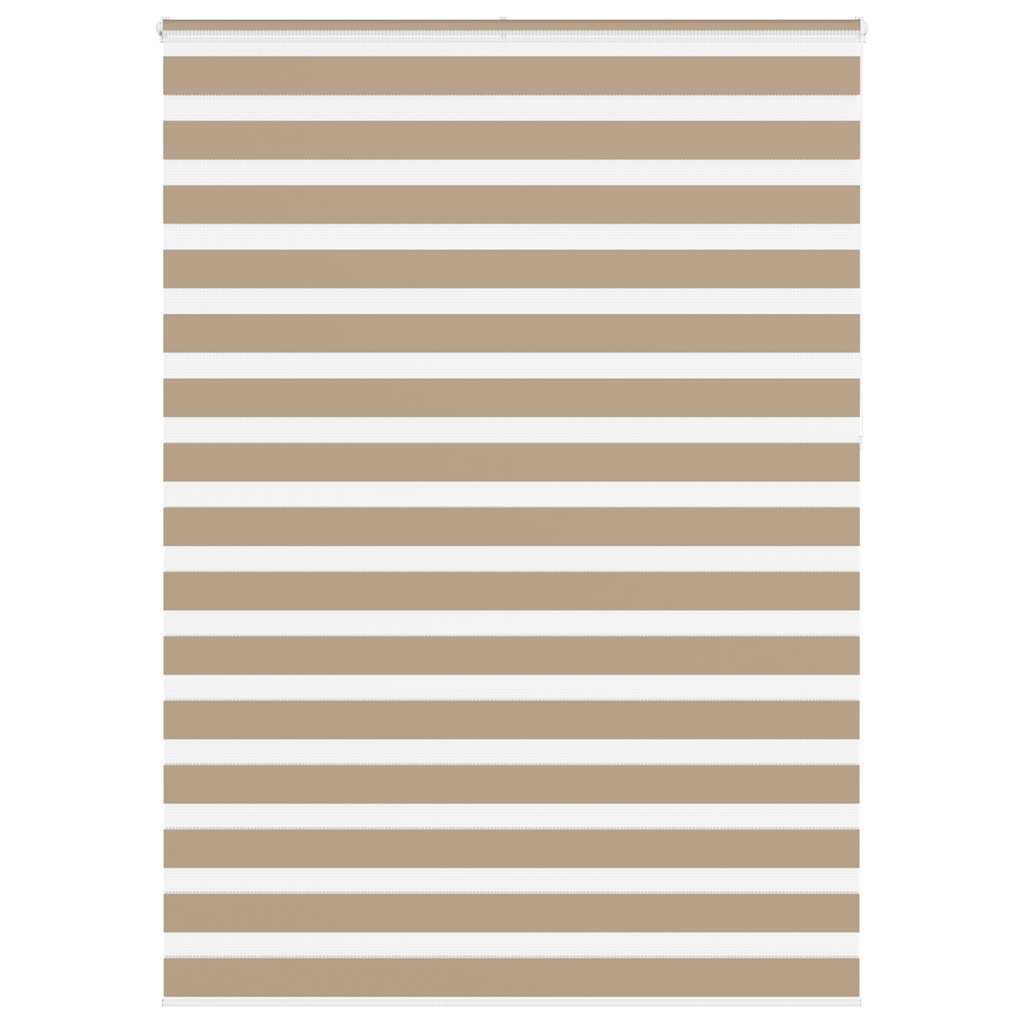 VidaXL estor cebra 165x230 cm tela ancho 160,9 cm poliéster marrón arena