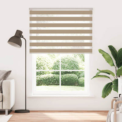 Tenda VidaXL zebrata 165x230 cm larghezza tessuto 160,9 cm poliestere marrone sabbia