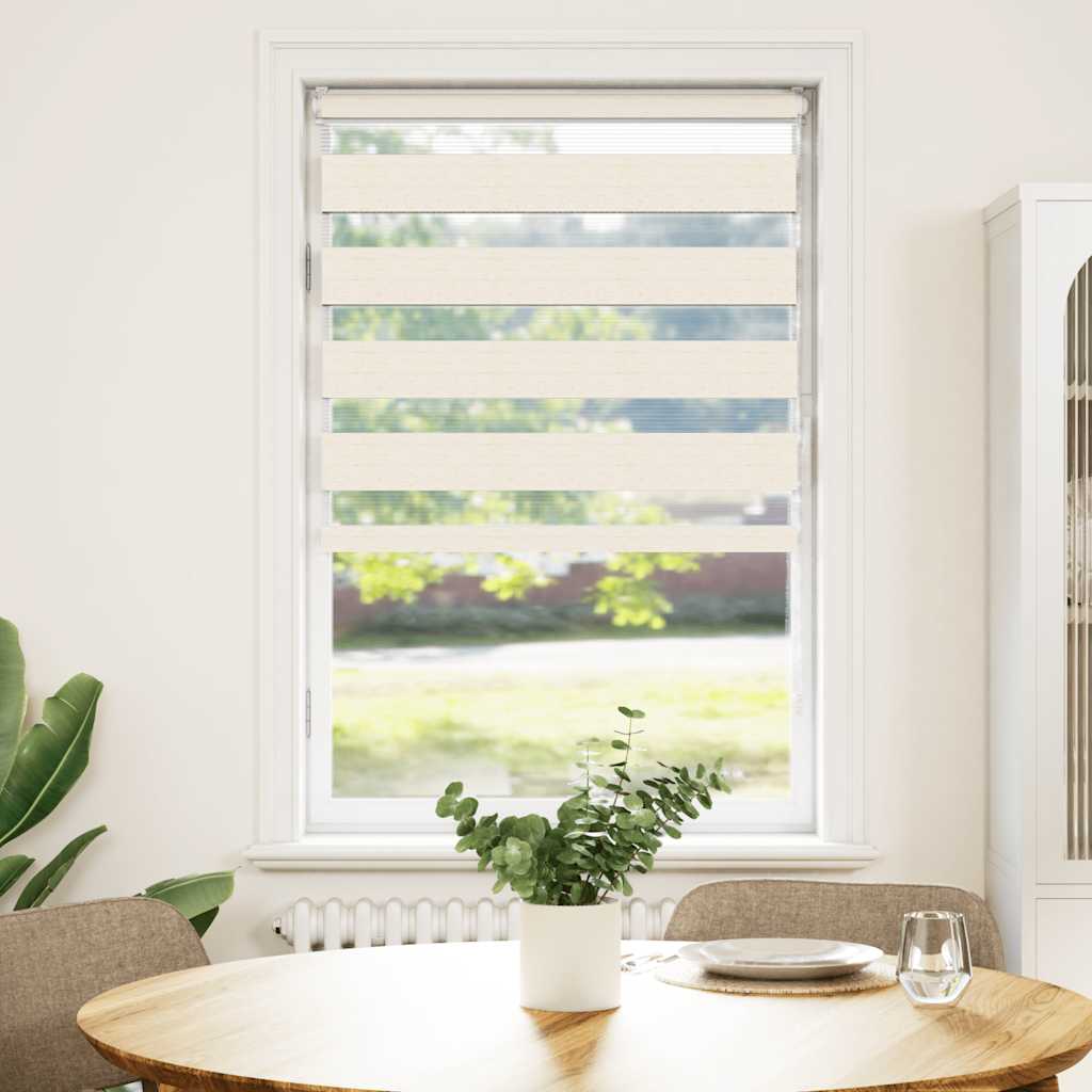 Vidaxl Zebra Roller Blind 85x100 cm Larghezza polvere 80,9 cm Marmerbeige