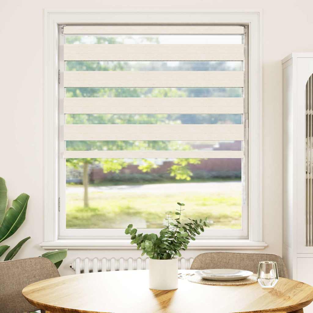 Vidaxl Zebra Roller Blind 100x100 cm Larghezza polvere 95,9 cm Marmerbeige
