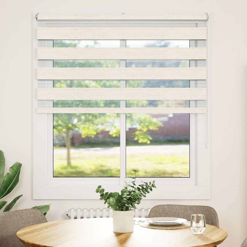 Vidaxl Zebra Roller Blind 130x150 cm ancho de polvo de 125.9 cm marmerbeige