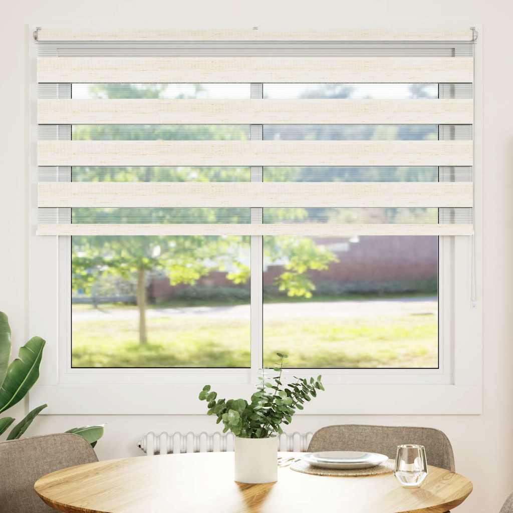 Vidaxl Zebra Roller Blind 155x150 cm Ancho de polvo de 150,9 cm Marmerbeige