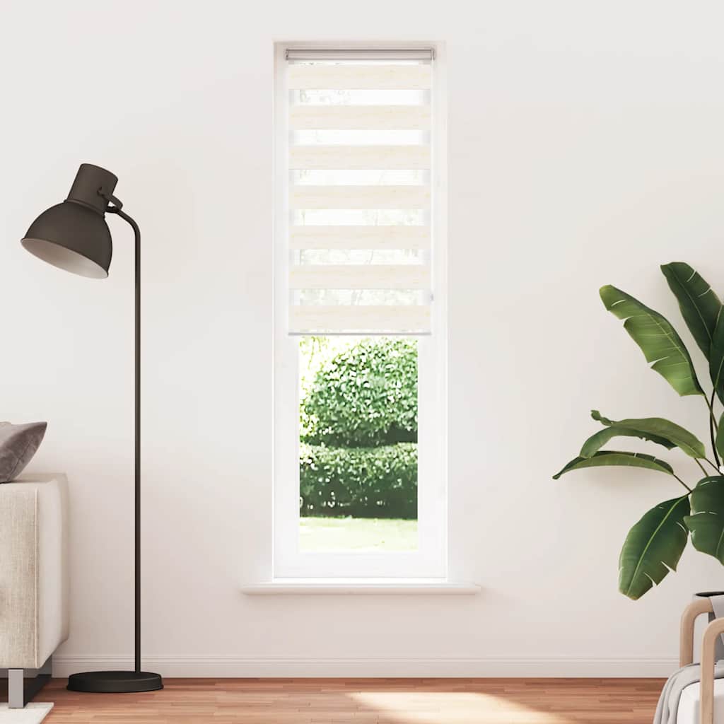 Vidaxl Zebra Roller Blind 55x200 cm Larghezza polvere 50,9 cm Marmerbeige