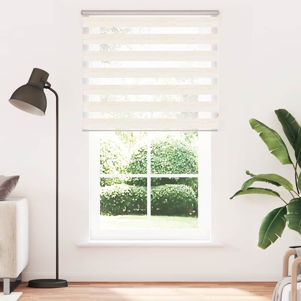Vidaxl Zebra Roller Blind 125x200 cm Larghezza tessuto 120,9 cm Marmerbeige