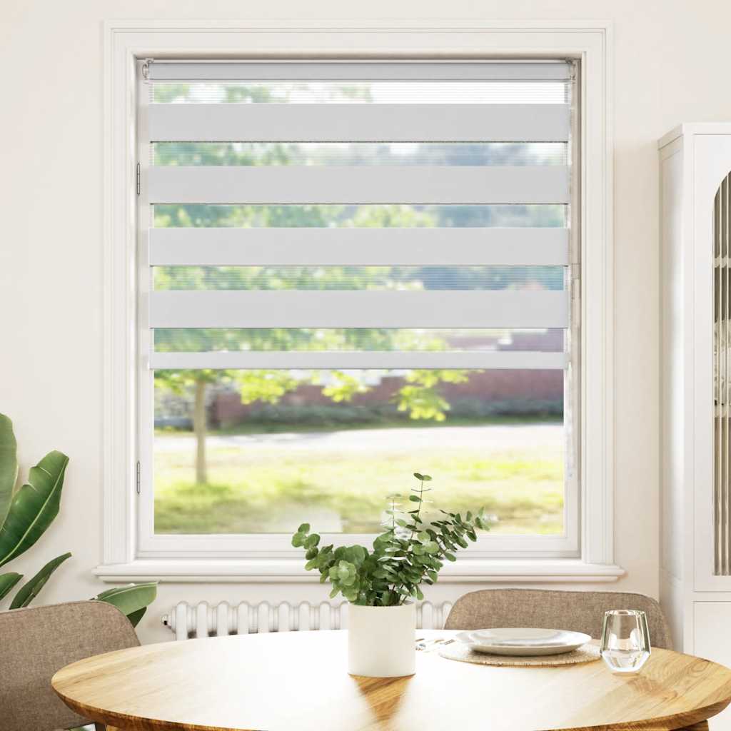 Tenda zebrata VidaXL 105x100 cm larghezza tessuto 100,9 cm poliestere bianco