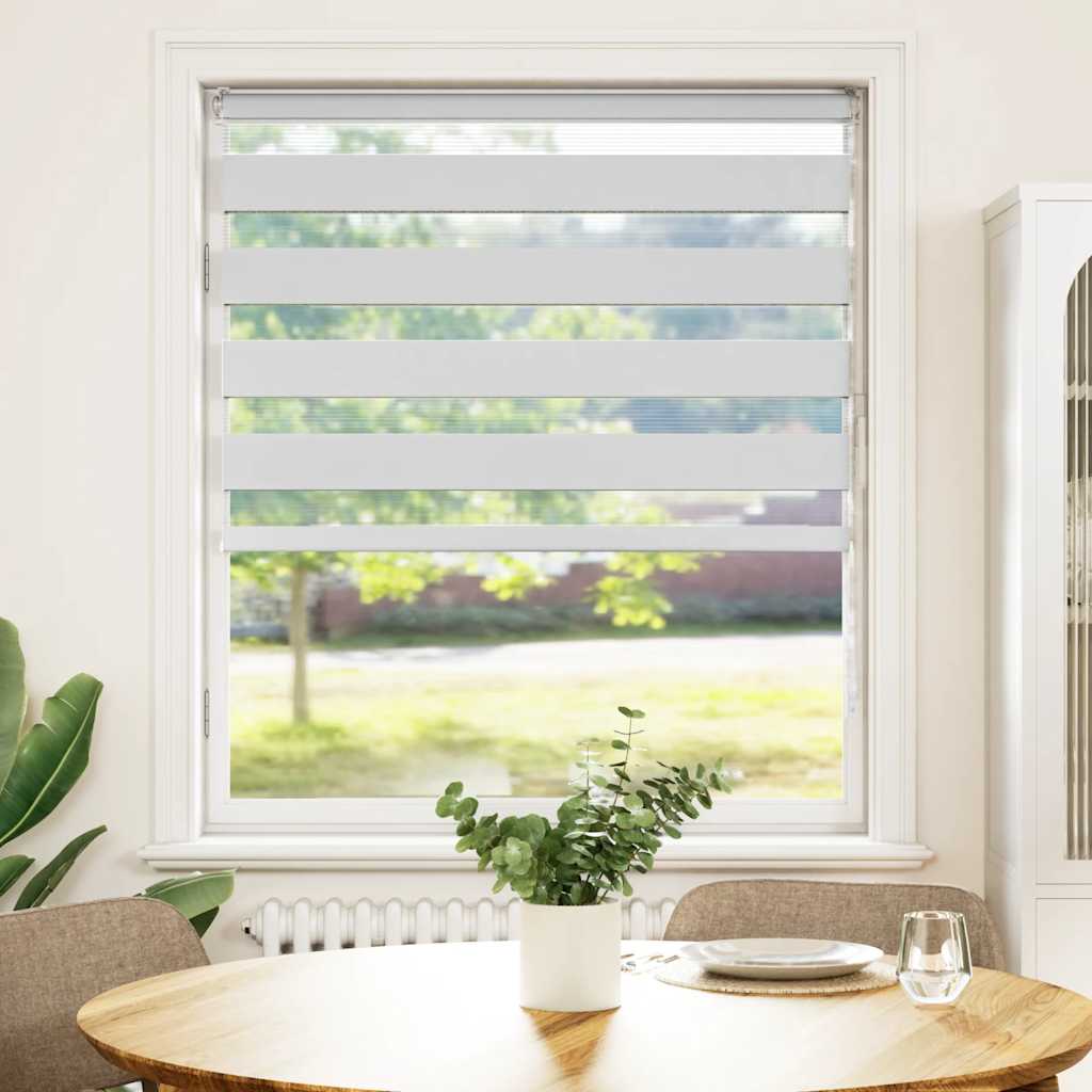 Tenda zebrata VidaXL 110x100 cm larghezza tessuto 105,9 cm poliestere bianco