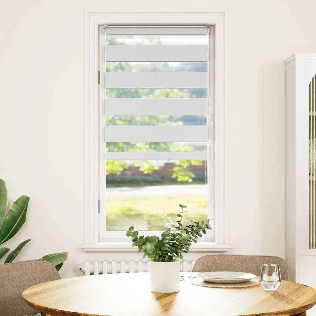 Vidaxl Zebra Roller Blind 55x150 cm Ancho de polvo de 50,9 cm de poliéster blanco