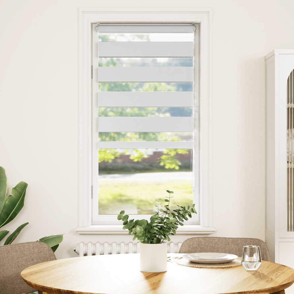 Vidaxl zebra rullo cieco 60x150 cm Larghezza polvere 55,9 cm in poliestere bianco