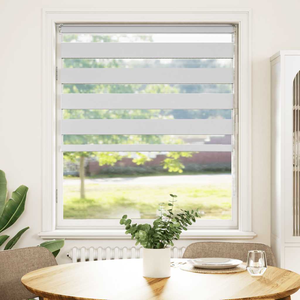 Vidaxl Zebra Roller Blind 95x150 cm Larghezza polvere 90,9 cm Polyester White