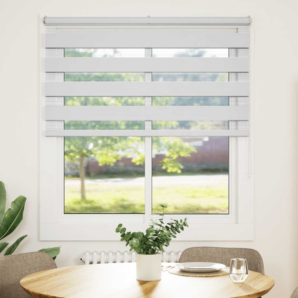 Vidaxl Zebra Roller Blind 130x150 cm Larghezza polvere 125,9 cm Polyester White