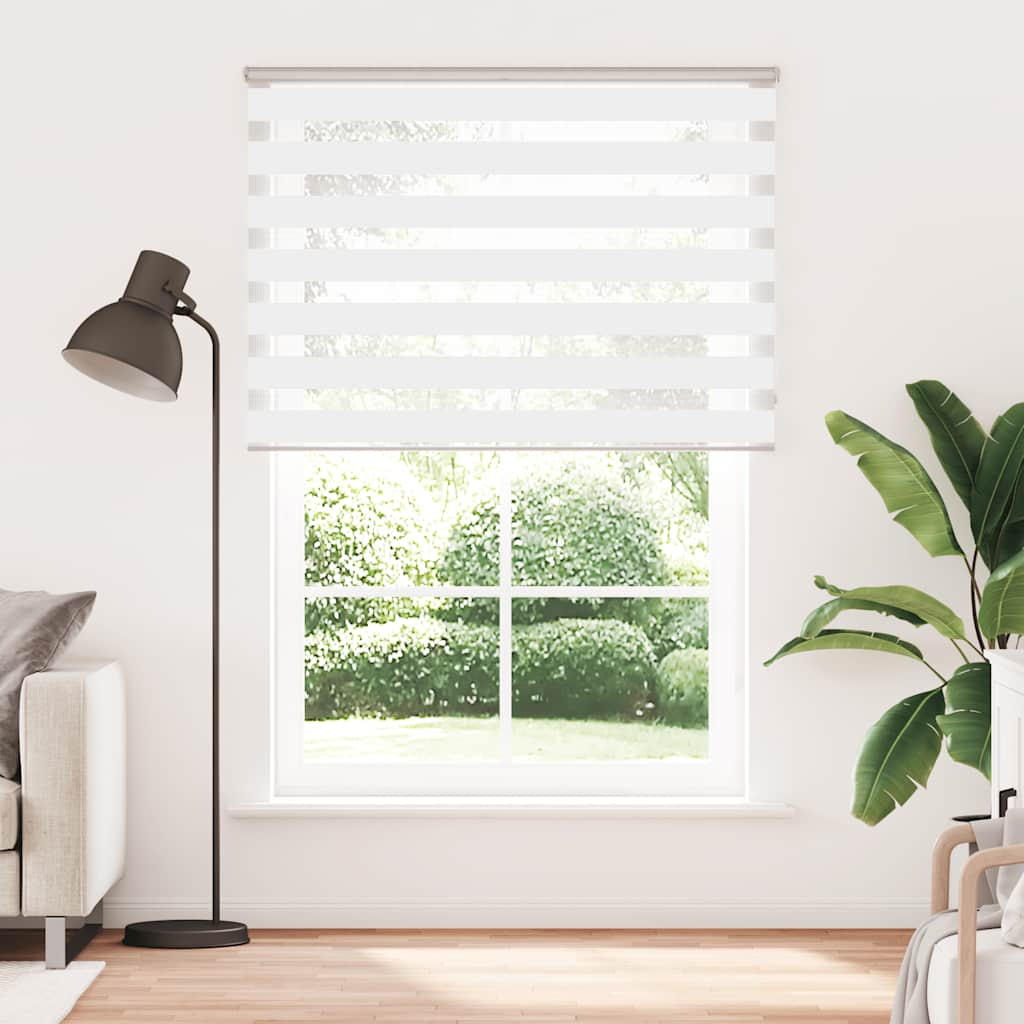 Vidaxl Zebra Roller Blind 160x200 cm ancho de polvo de 155.9 cm de poliéster blanco