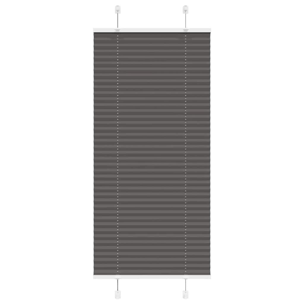 Vidaxx estor enrollable plisado 55x100 cm ancho de tela 54,4 cm poliéster negro