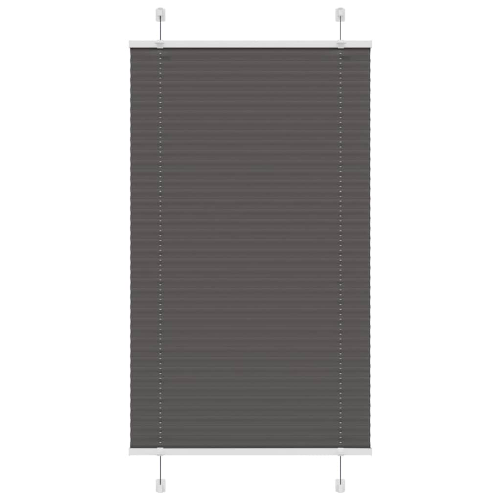 Vidaxl plissé rolgordijn 80x100 cm stofbreedte 79,4 cm polyester zwart