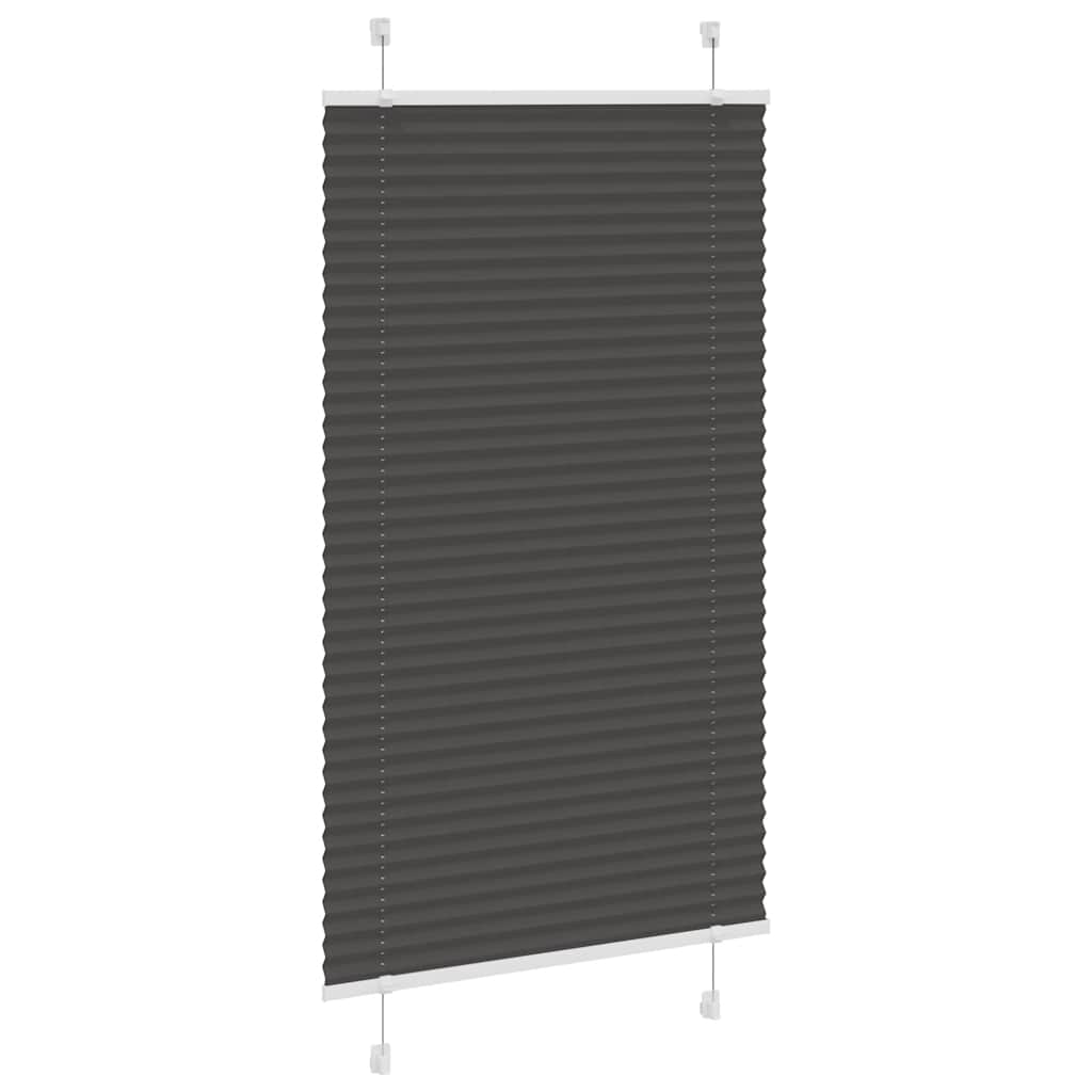 Vidaxl plissé rolgordijn 80x100 cm stofbreedte 79,4 cm polyester zwart