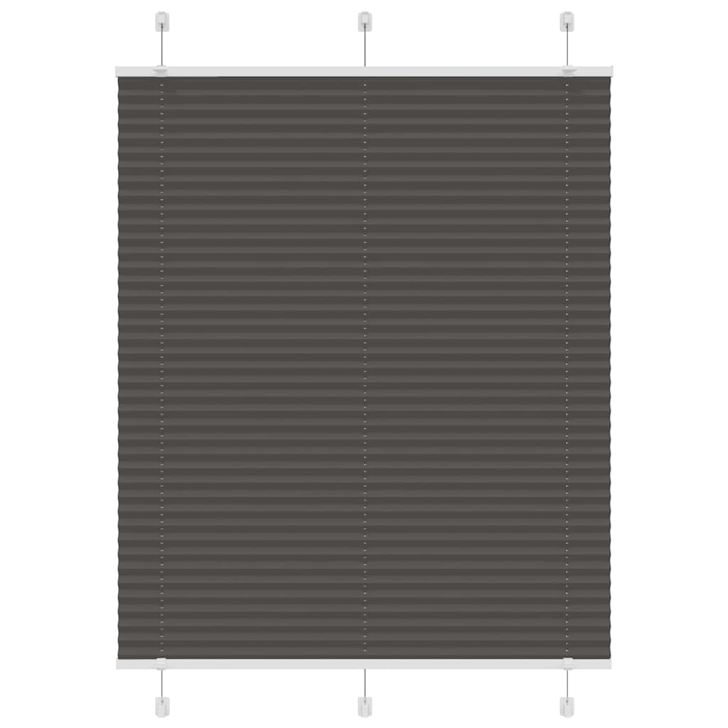 Vidaxx estor enrollable plisado 105x100cm ancho de tela 104,4cm poliéster negro