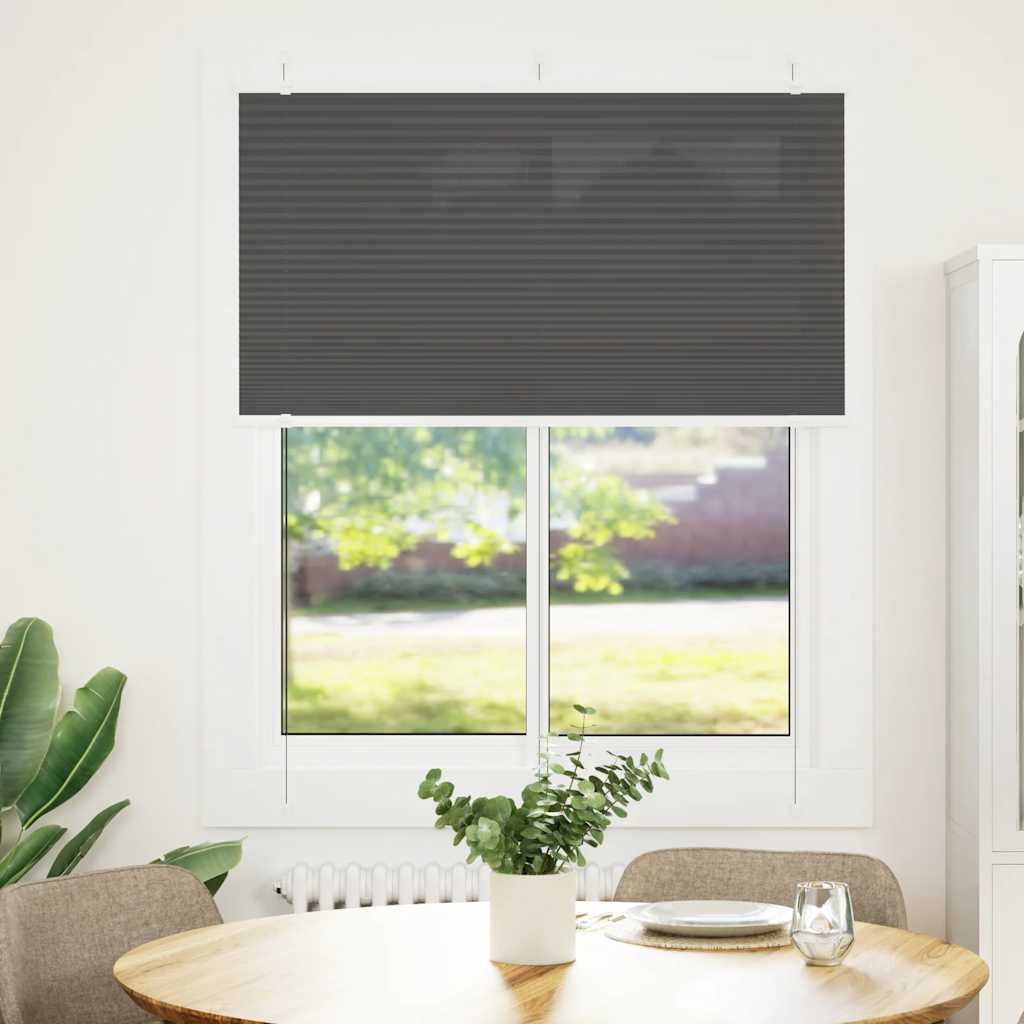 Vidaxx estor enrollable plisado 105x100cm ancho de tela 104,4cm poliéster negro