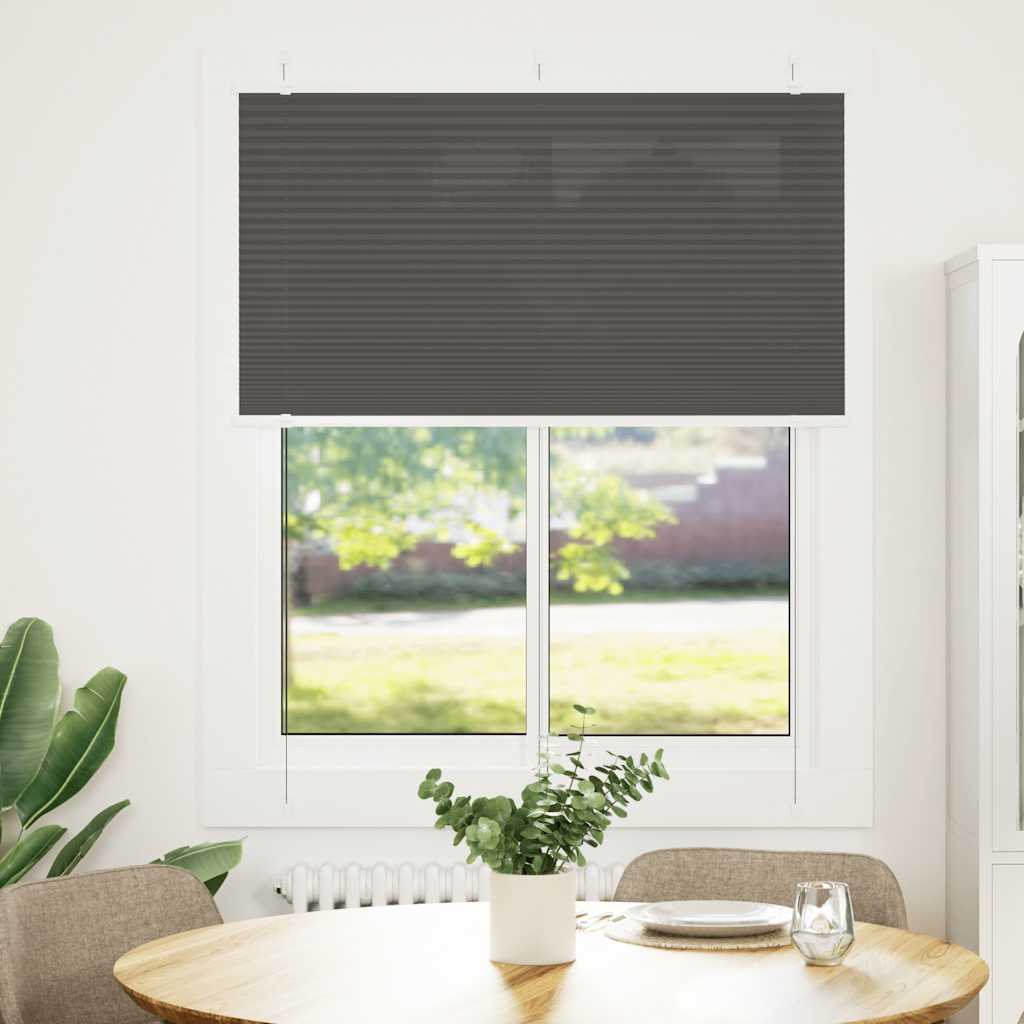 Vidaxx estor enrollable plisado 105x150cm ancho de tela 104,4cm poliéster negro