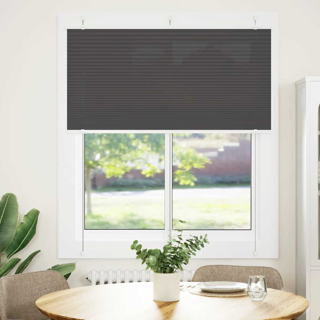 Tenda a rullo plissettata Vidaxx 120x150 cm larghezza tessuto 119,4 cm poliestere nero