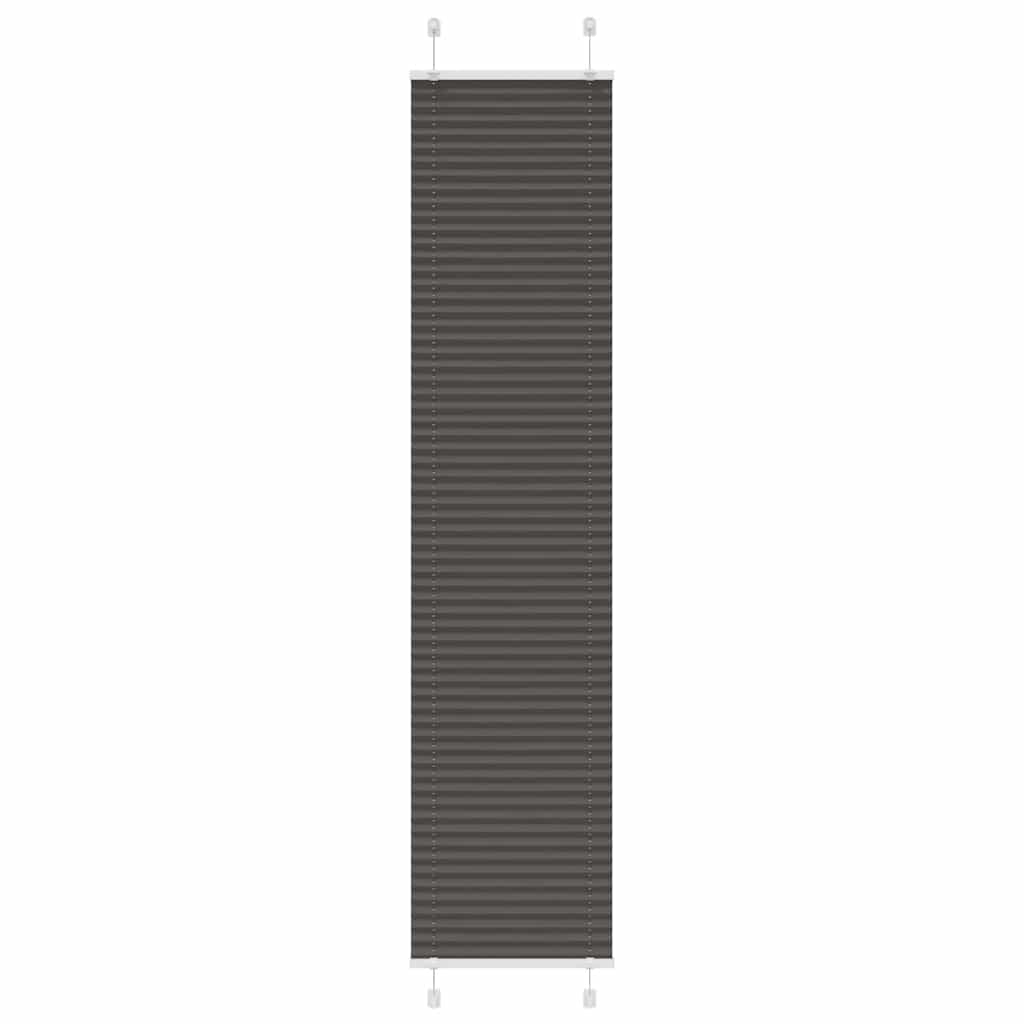Vidaxx estor enrollable plisado 45x200 cm ancho de tela 44,4 cm poliéster negro