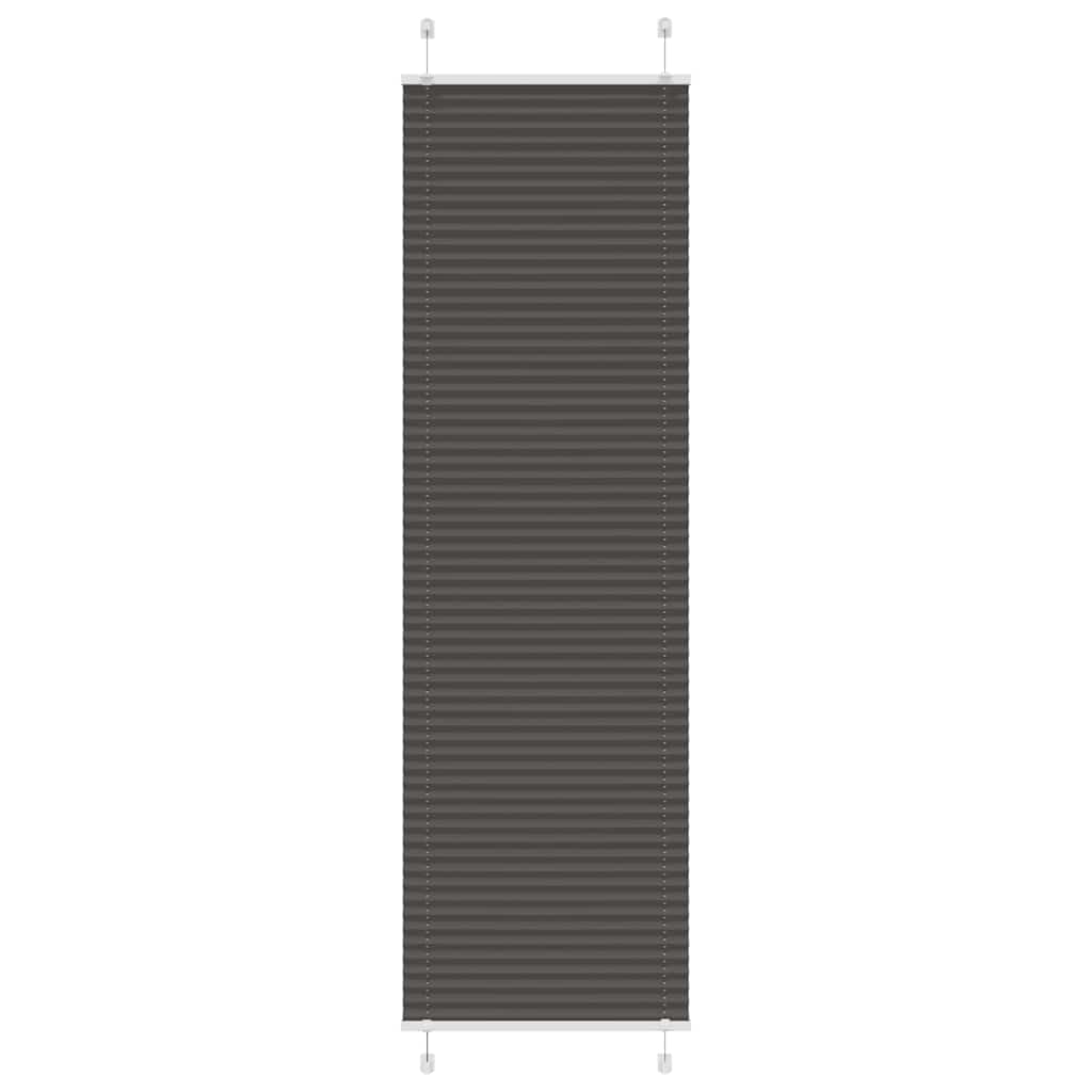 Vidaxx estor enrollable plisado 55x200 cm ancho de tela 54,4 cm poliéster negro
