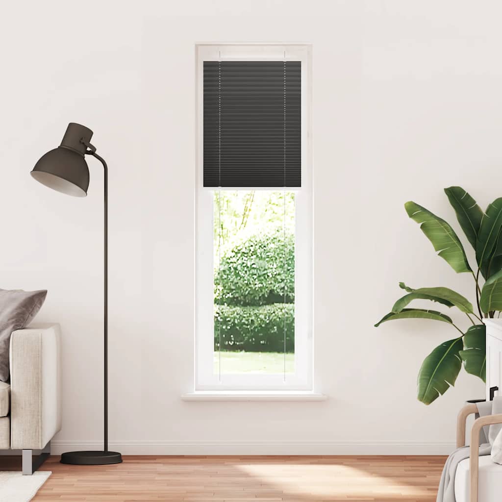 Tenda a rullo plissettata Vidaxx 65x200 cm larghezza tessuto 64,4 cm poliestere nero