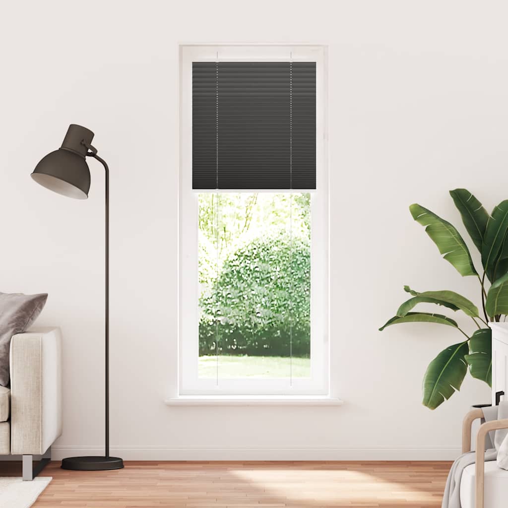 Tenda a rullo plissettata Vidaxx 70x200 cm larghezza tessuto 69,4 cm poliestere nero