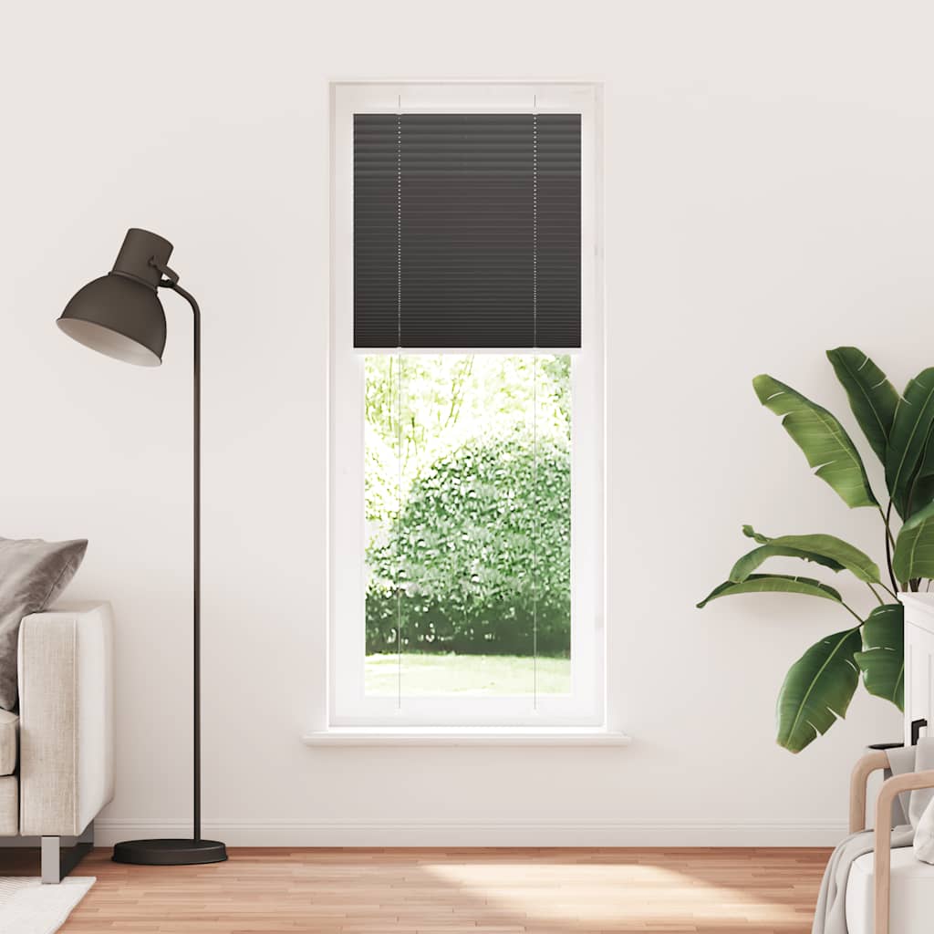 Tenda a rullo plissettata Vidaxx 80x200 cm larghezza tessuto 79,4 cm poliestere nero
