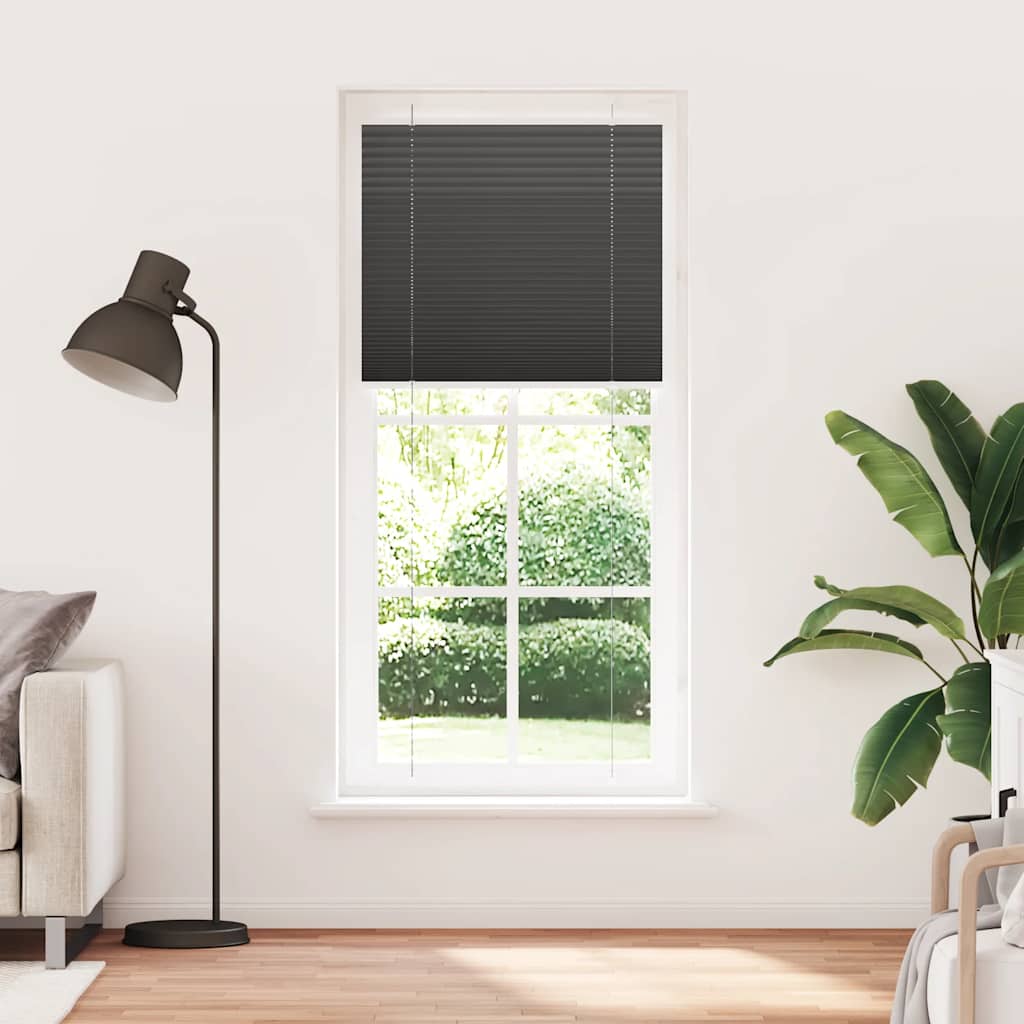 Tenda a rullo plissettata Vidaxx 90x200 cm larghezza tessuto 89,4 cm poliestere nero