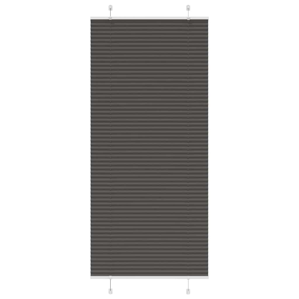 Vidaxx estor enrollable plisado 95x200 cm ancho de tela 94,4 cm poliéster negro